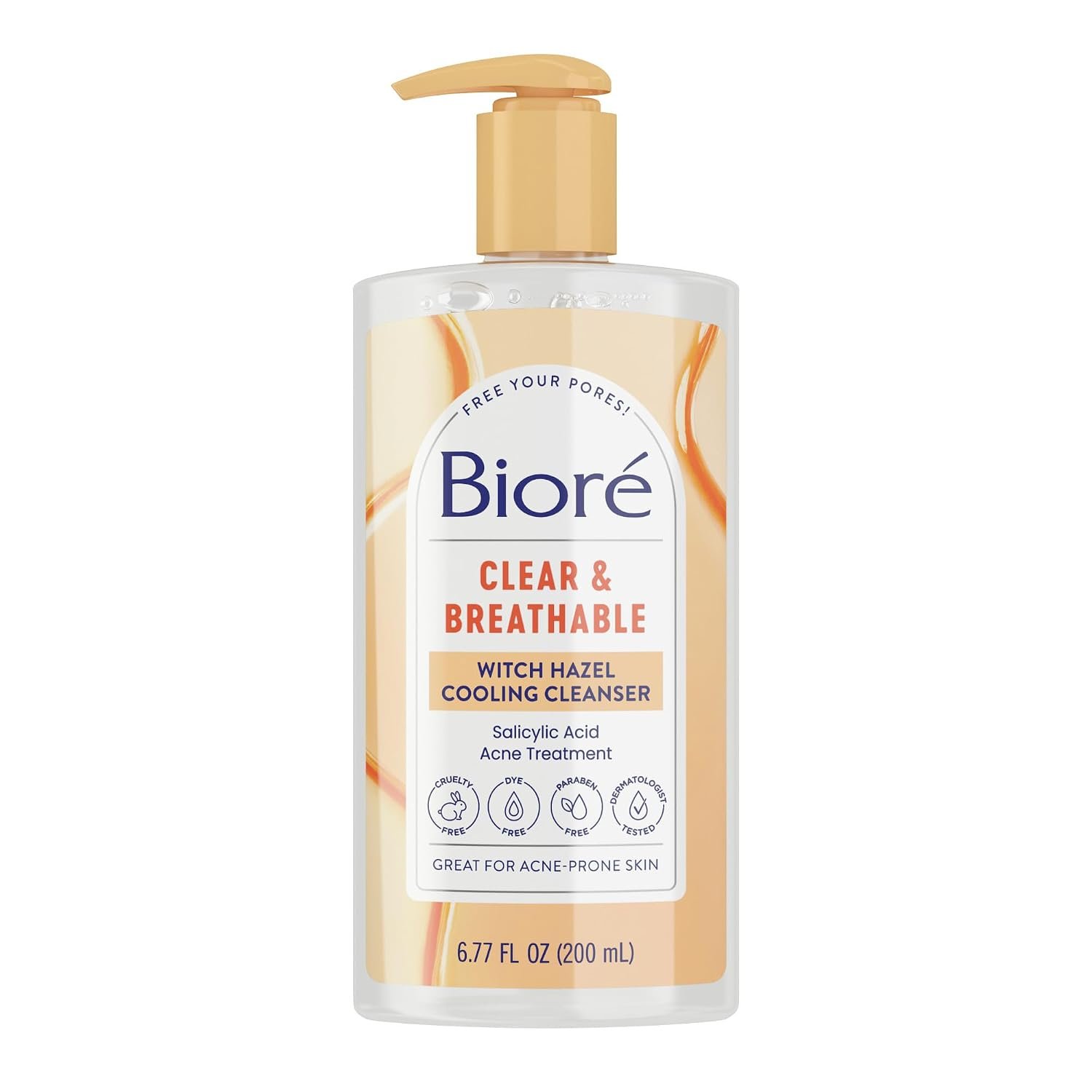 ビオレu Biore Clear & Breathable Cooling Cleanser with Witch Hazel, 6.77 Oz
