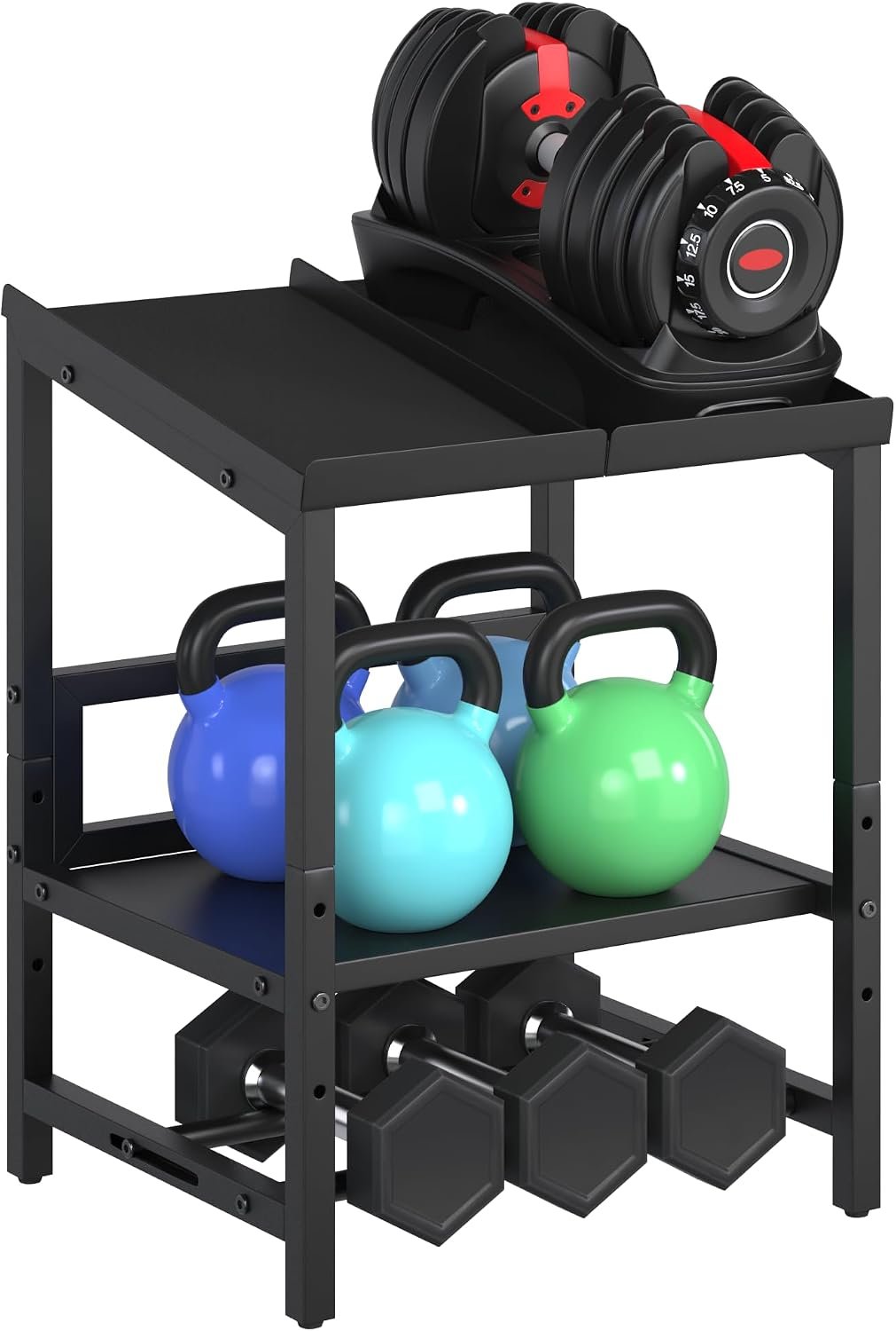 3 Tier Adjustable Dumbbell Storage Rack Dumbbell Stand Load 660LBS